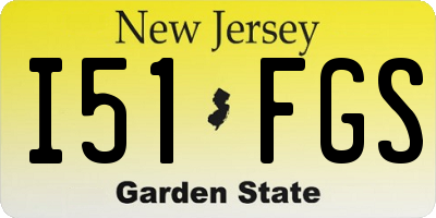 NJ license plate I51FGS