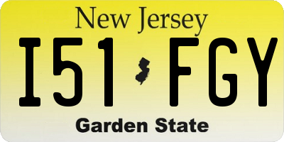 NJ license plate I51FGY