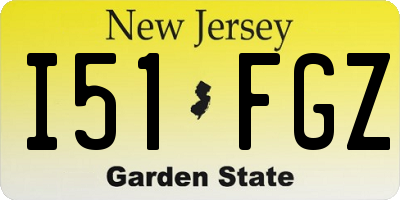 NJ license plate I51FGZ