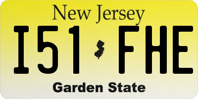NJ license plate I51FHE