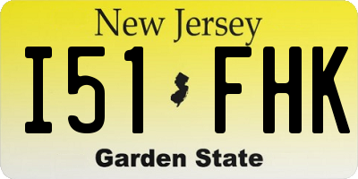 NJ license plate I51FHK