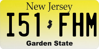 NJ license plate I51FHM