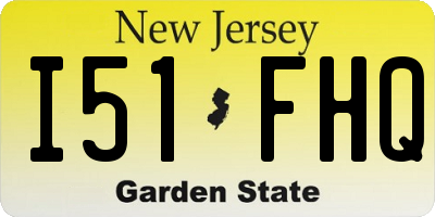 NJ license plate I51FHQ