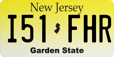 NJ license plate I51FHR