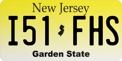 NJ license plate I51FHS