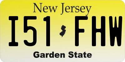 NJ license plate I51FHW