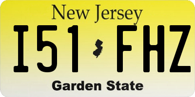 NJ license plate I51FHZ