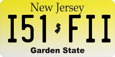 NJ license plate I51FII