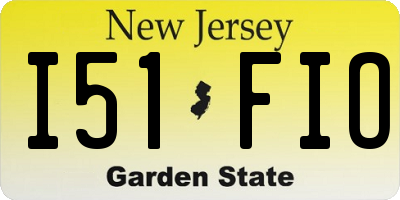 NJ license plate I51FIO