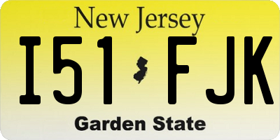 NJ license plate I51FJK