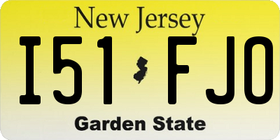 NJ license plate I51FJO