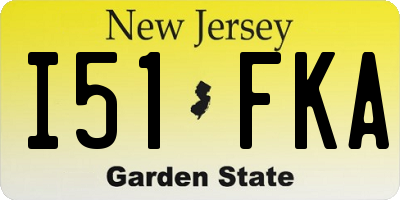 NJ license plate I51FKA