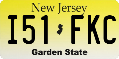 NJ license plate I51FKC