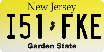 NJ license plate I51FKE