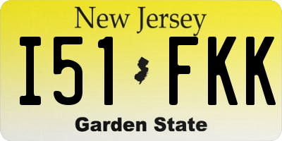 NJ license plate I51FKK