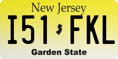 NJ license plate I51FKL