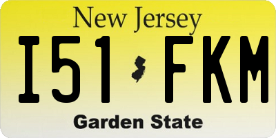 NJ license plate I51FKM