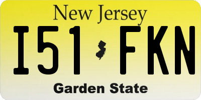 NJ license plate I51FKN