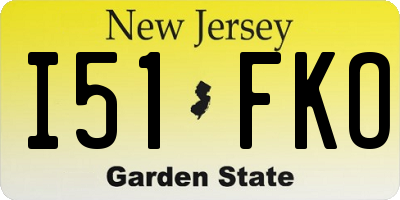 NJ license plate I51FKO