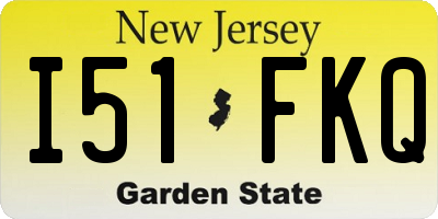 NJ license plate I51FKQ