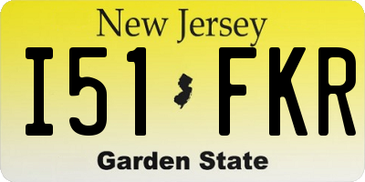 NJ license plate I51FKR