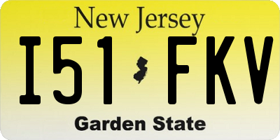 NJ license plate I51FKV