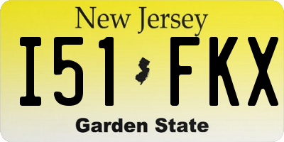 NJ license plate I51FKX