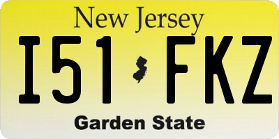 NJ license plate I51FKZ