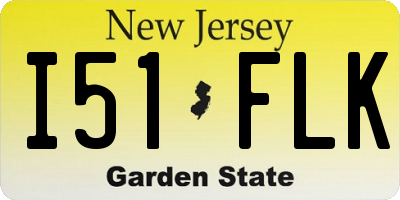 NJ license plate I51FLK