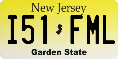 NJ license plate I51FML