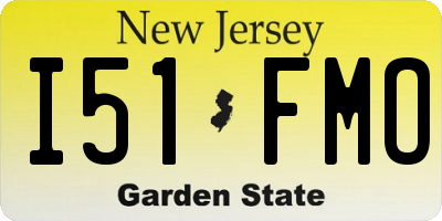NJ license plate I51FMO