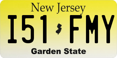 NJ license plate I51FMY