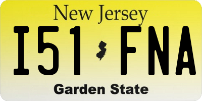 NJ license plate I51FNA