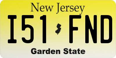 NJ license plate I51FND
