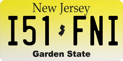 NJ license plate I51FNI