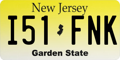 NJ license plate I51FNK
