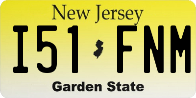 NJ license plate I51FNM