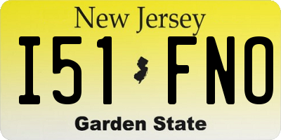 NJ license plate I51FNO