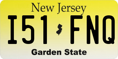 NJ license plate I51FNQ