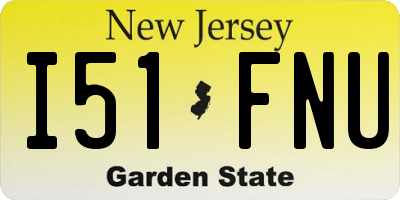 NJ license plate I51FNU
