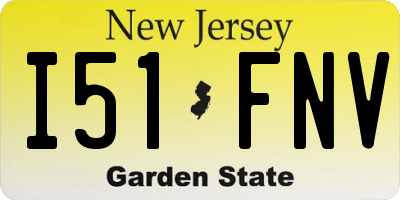 NJ license plate I51FNV