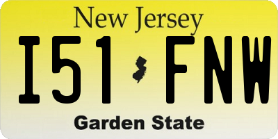NJ license plate I51FNW