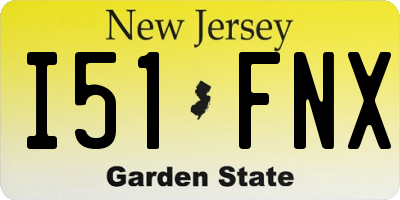 NJ license plate I51FNX