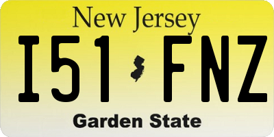 NJ license plate I51FNZ