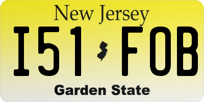 NJ license plate I51FOB