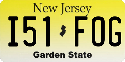 NJ license plate I51FOG