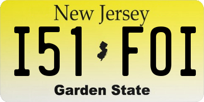 NJ license plate I51FOI