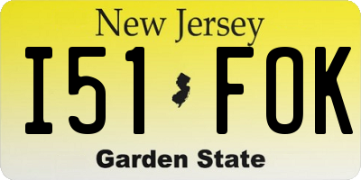NJ license plate I51FOK