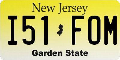 NJ license plate I51FOM