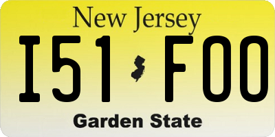 NJ license plate I51FOO